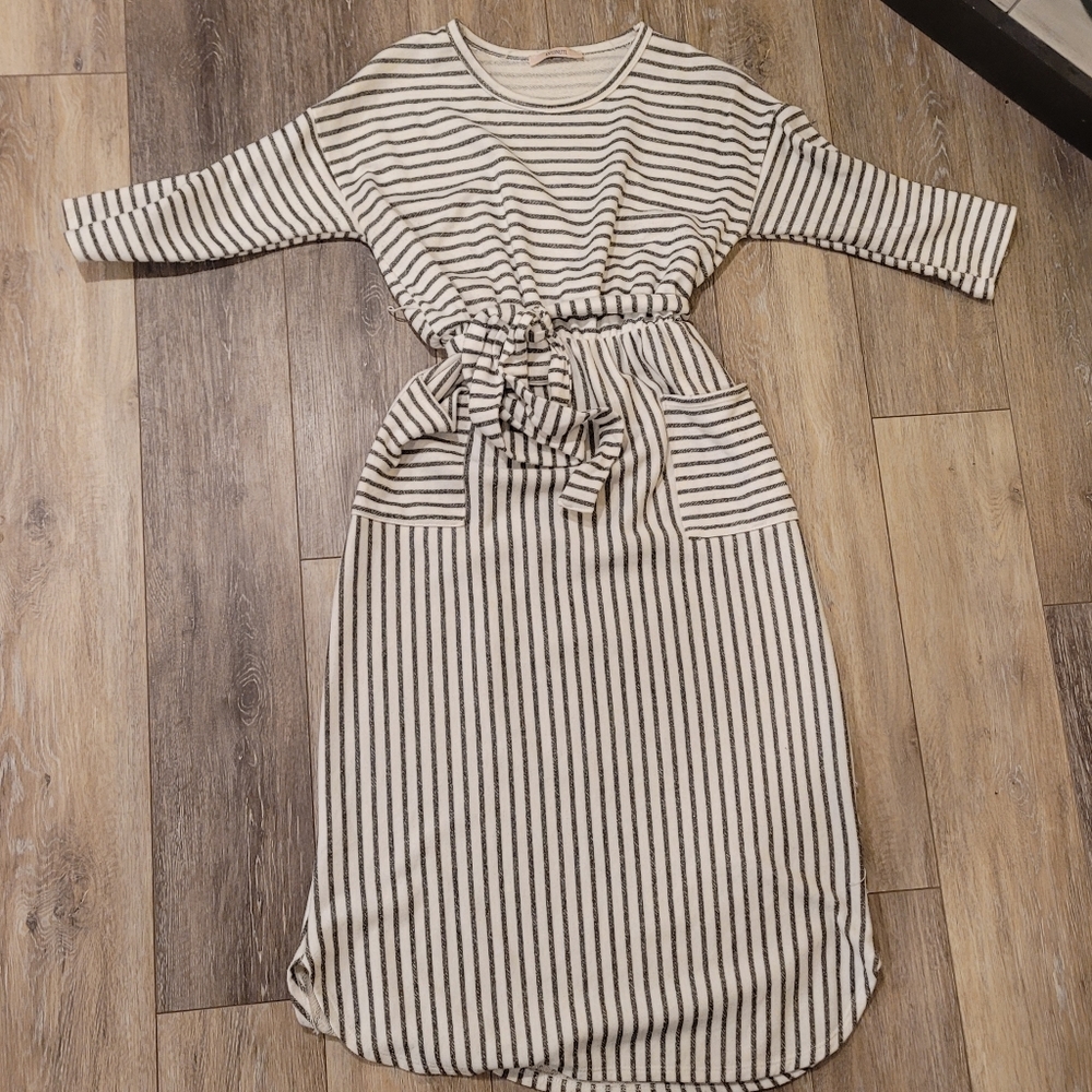 Bohme - Striped Midi Sweater Dress - Size Large